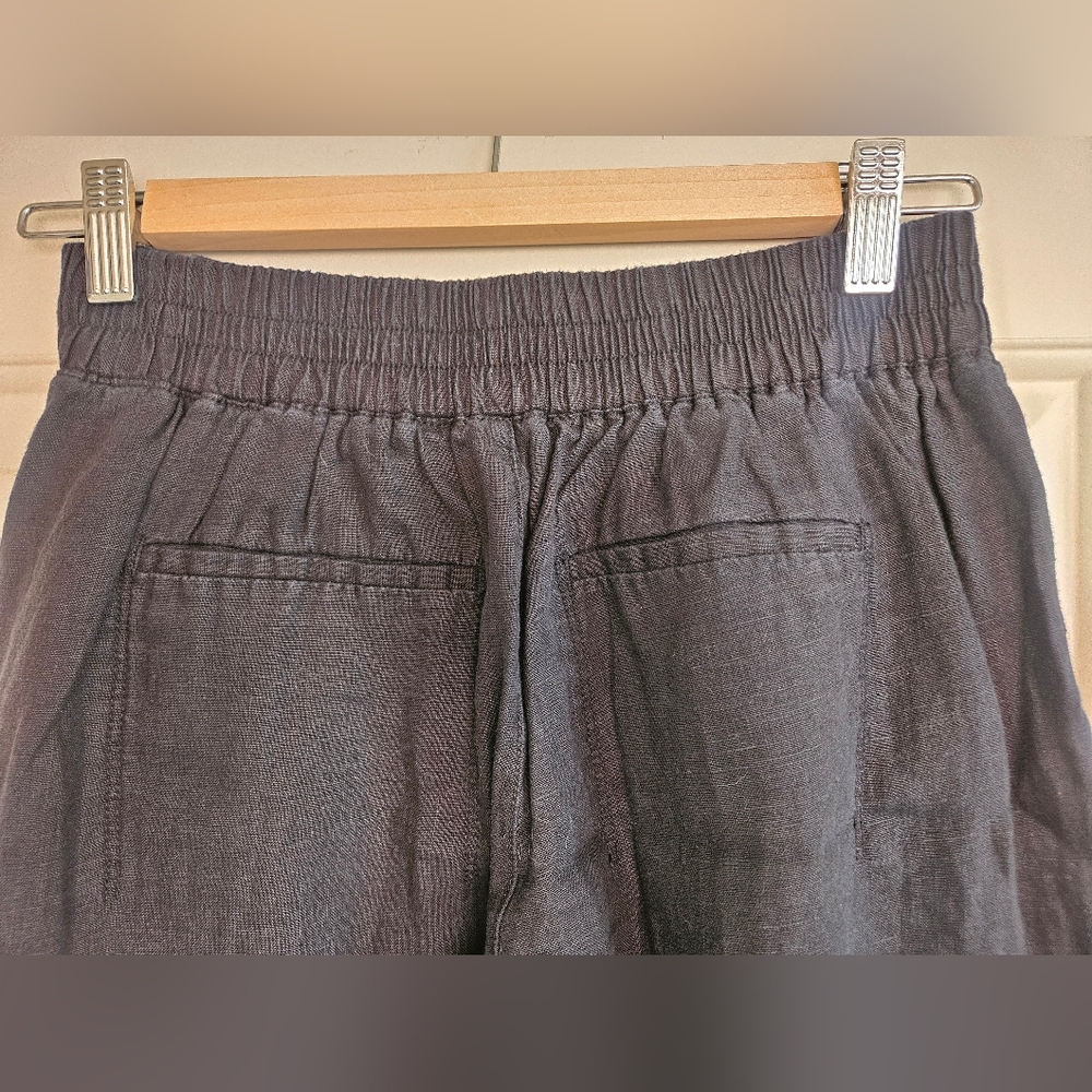 NWT Athleta Playa Linen Wide Crop 3/4 Black Women's Size O Petite - Picture 6 of 7